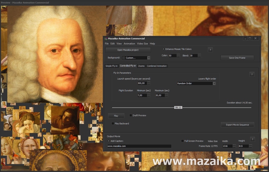 Mazaika-Animation - Make amazing photo mosaic animation!
