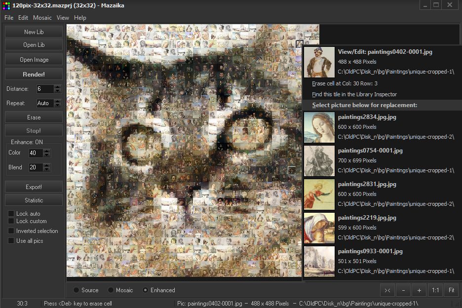 Mazaika - Image Mosaic Software.