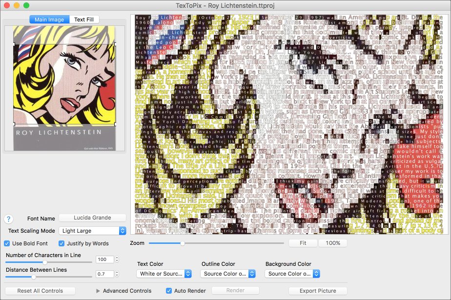 TexToPix - Pictures made from text.